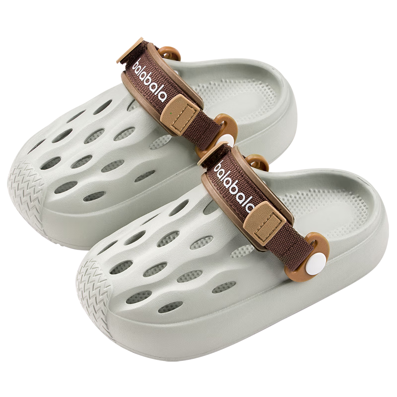BALABALA Children's Perforated Shoes, New Summer Style, Boys' Non-Slip Sandals, Outdoor Wear for Older Children, Indoor Soft-Soled Beach Shoes for Girls