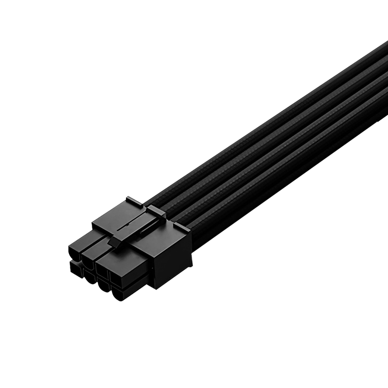 JEYI 40/50 Series Desktop Computer Graphics Card Extension Cable, 8-Pin Power Extension Cord, Power Supply Cable, Modular Cable, 8-Pin to 6+2-Pin Male And Female Extension Cable, 30 Cm, Black