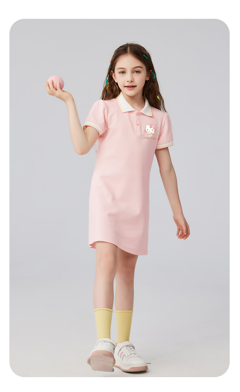 Hello Kitty Girls' Dress, Summer 2025 New Style Children's Clothing, Preppy Style Dress, Girls' POLO Dress, Stylish Summer Outfit 9