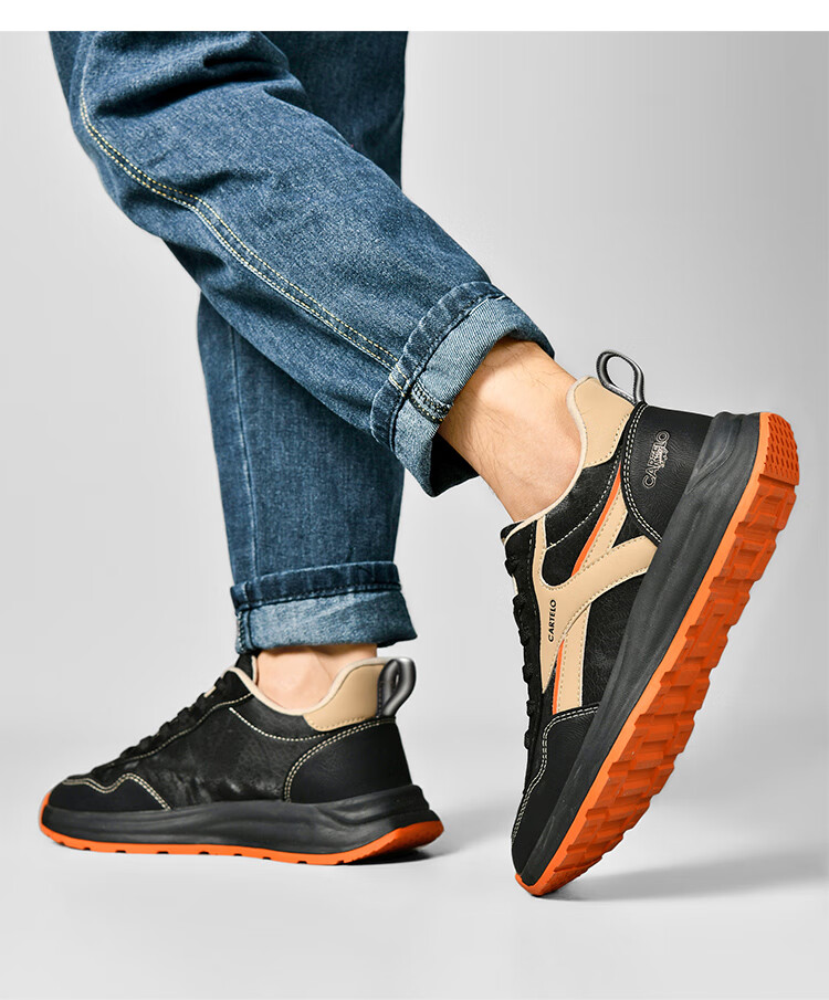 CARTELO Men's Casual Sports Sneakers, Autumn And Winter Thick-Soled Outdoor Jogging Hiking Travel Retro Versatile Classic New Style 12