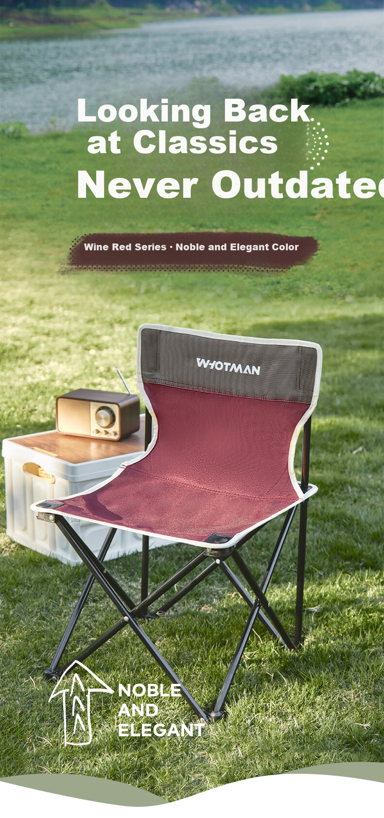 Woteman (WHOTMAN) Outdoor Folding Chair, Portable Table And Chair Set for Fishing And Sketching, High-Speed Rail And Train Stool 2