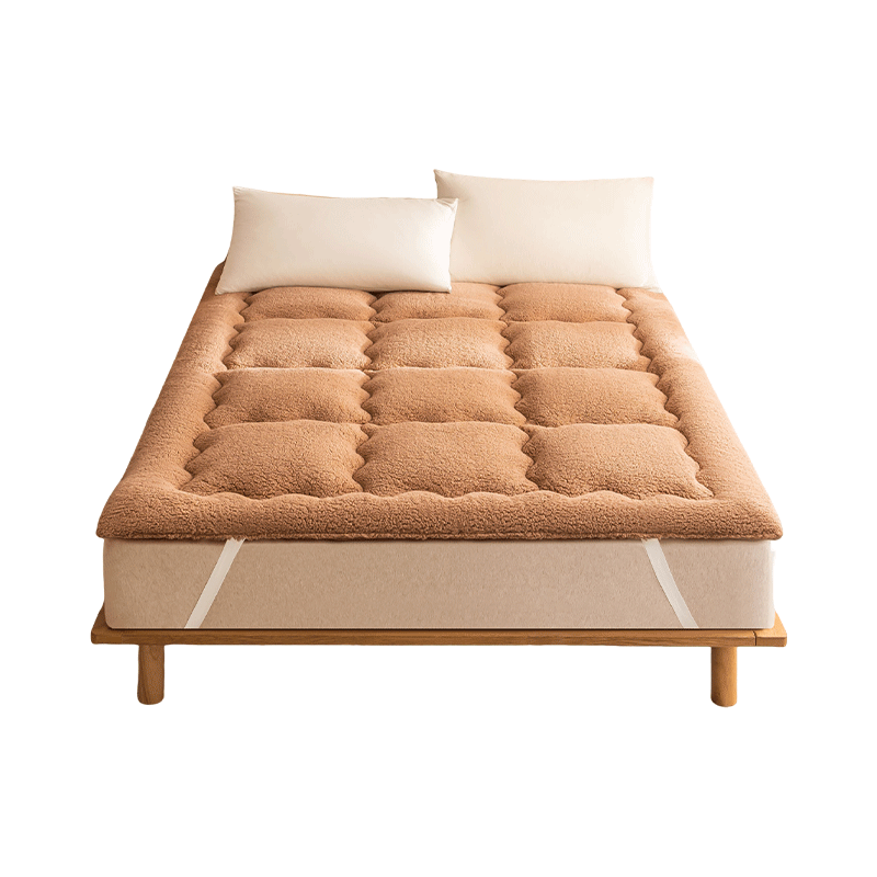 JD Original Warm Sheep Bedding, Class A Cold Winter Warm Lambswool Fabric, Thickened Mattress Pad, 1.8x2m, Warm Brow