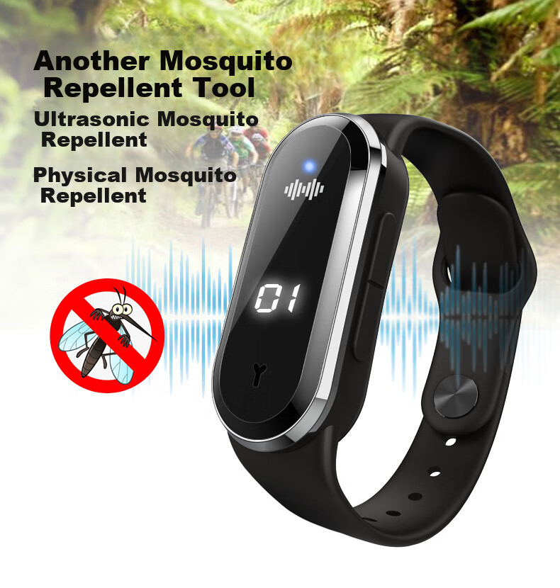 Andatong Anti-Static Wristband, Static Eliminator Human Body Wristband Device, Winter Smart Adult Wireless Bracelet for Men And Women, Gray [Smart Time + Mosquito Repellent] Elegant Black Style 7