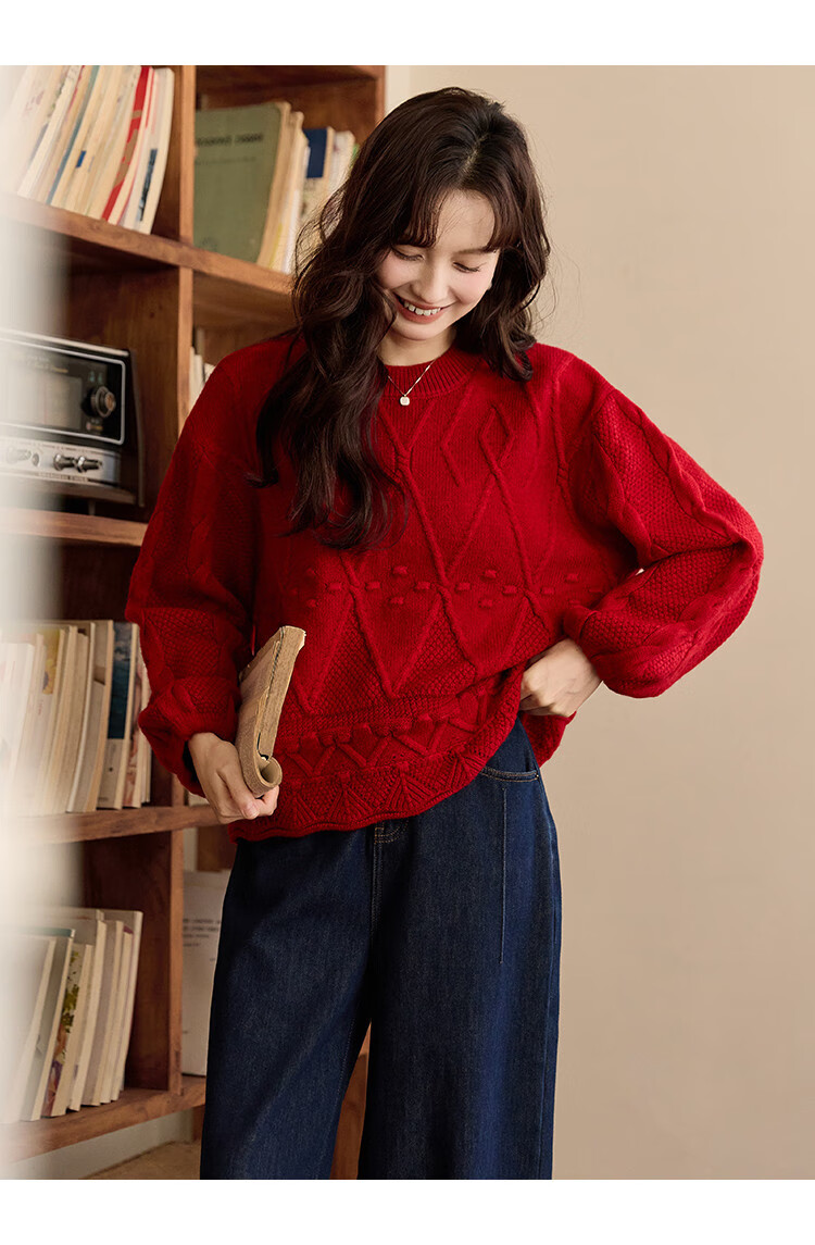 Dme [Festival Atmosphere] Spring And Autumn Three-Dimensional Cable Knit Sweater, Sweet And Youthful Women's Knitted Top 6
