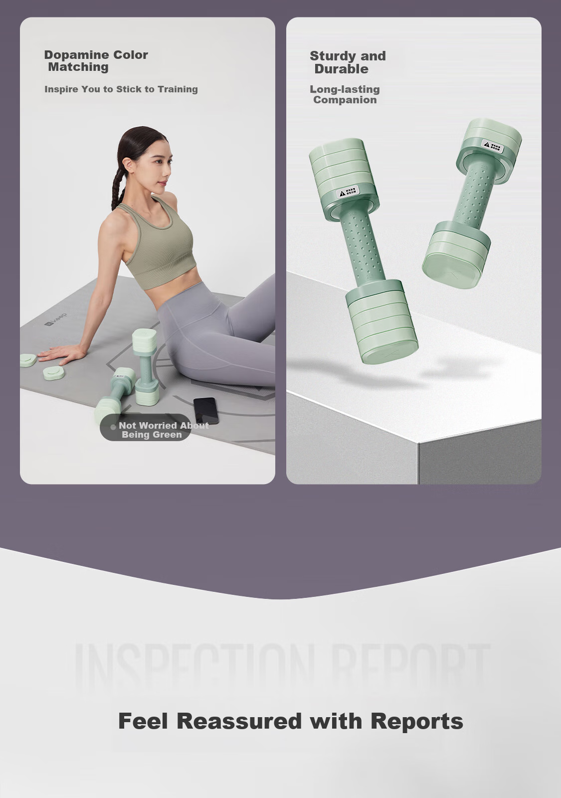 Keep Adjustable Dumbbell Set with Multiple Weight Combinations for Home Strength Training, Suitable for Men And Women, 2.7kg*2 15