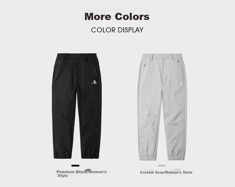 CAMEL Outdoor Softshell Pants, Spring And Autumn Windproof And Water-Resistant, Fleece-Lined for Warmth, Mountaineering And Casual Trousers 2
