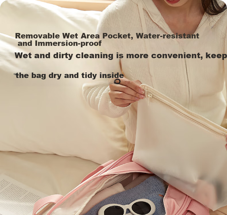 Aji Travel Bag for Women, Large Capacity Luggage Bag with Expandable Space, Suitable for Short Trips And Business Trips, Waterproof Storage, Dry-Wet Separation, Fitness Bag 38