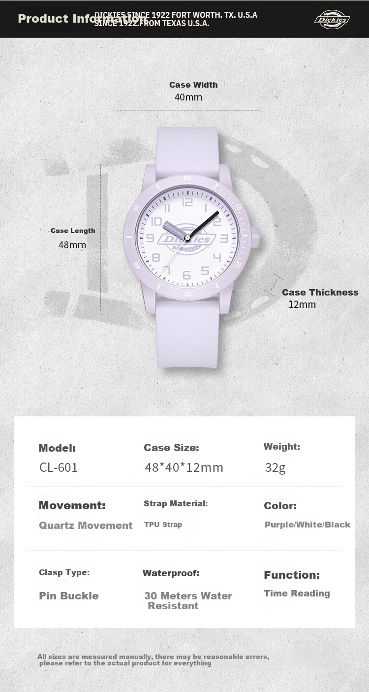 Dickies Student Watch, Specially Designed for Middle And High School Students, Exam Watch, Silent Quartz Watch, Birthday Gift for Girls, CL-602, Beige 2