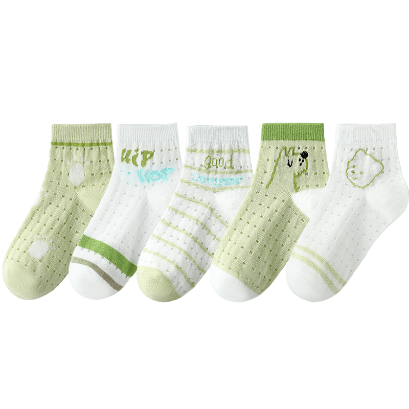 Bingxuemumian Children's Socks for Boys, Summer Mesh Mid-Calf Thin Krits Socks, Breathable Cotton Socks for Older Boys, Summer Short Socks