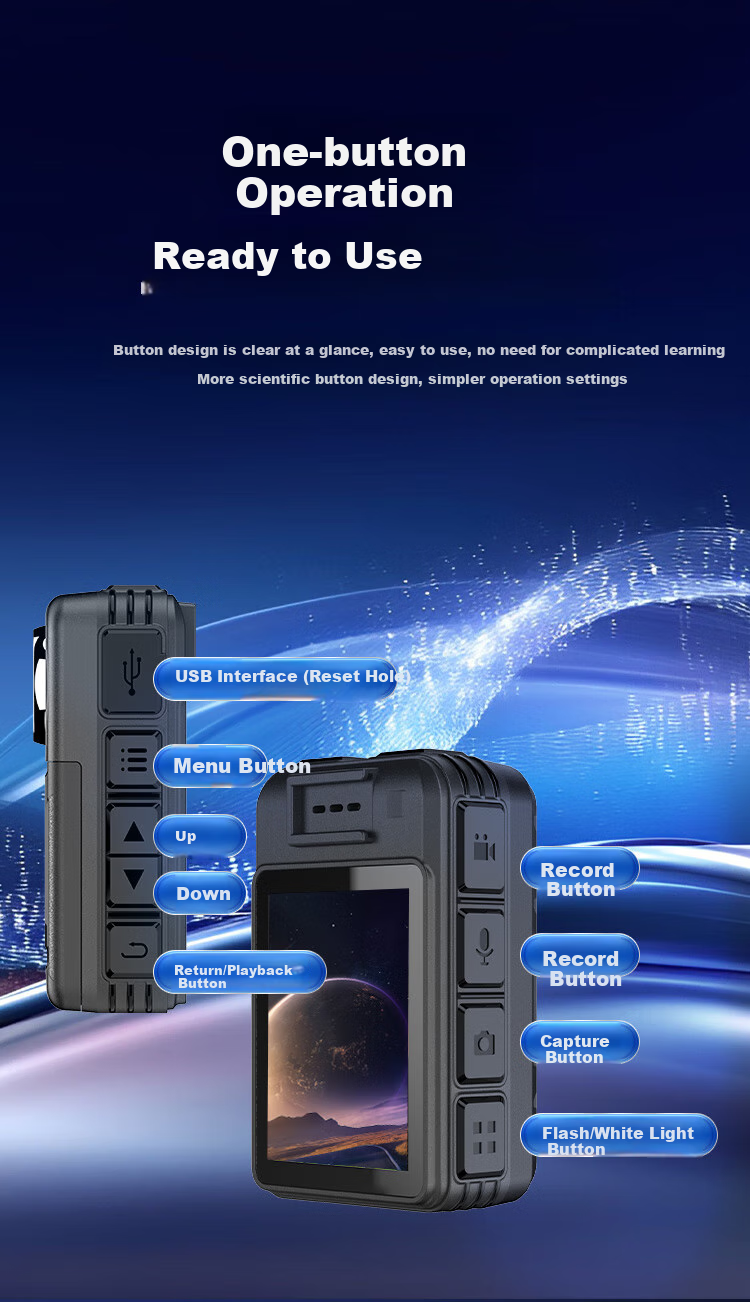 Pufa Eye A2 Law Enforcement Recorder 5800MP Portable HD Night Vision Audio Evidence Recorder 256GB 8