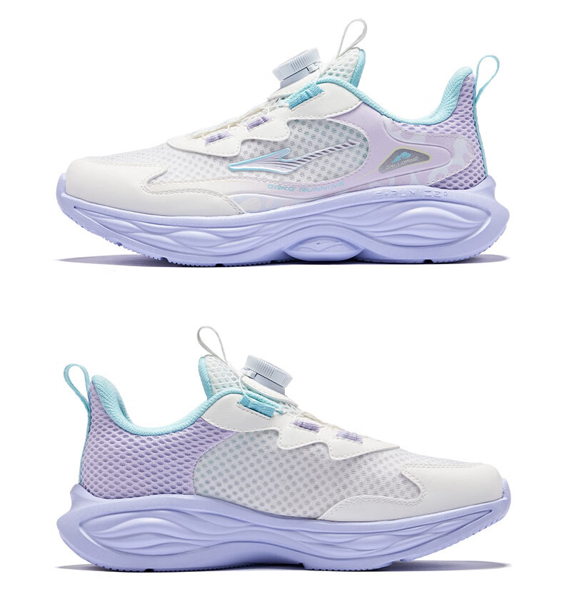 ERKE Kids Boys Girls Sports Shoes Children's Summer Breathable Knob Running Shoes Microcrystalline White/Pale Cherry Pink Size 39 47