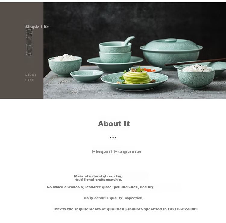 Sushitaoci | Set of Tableware with Annual Rings, Simple 21-Piece Ceramic Plates And Bowls Gift Box, Jiamei Series 4