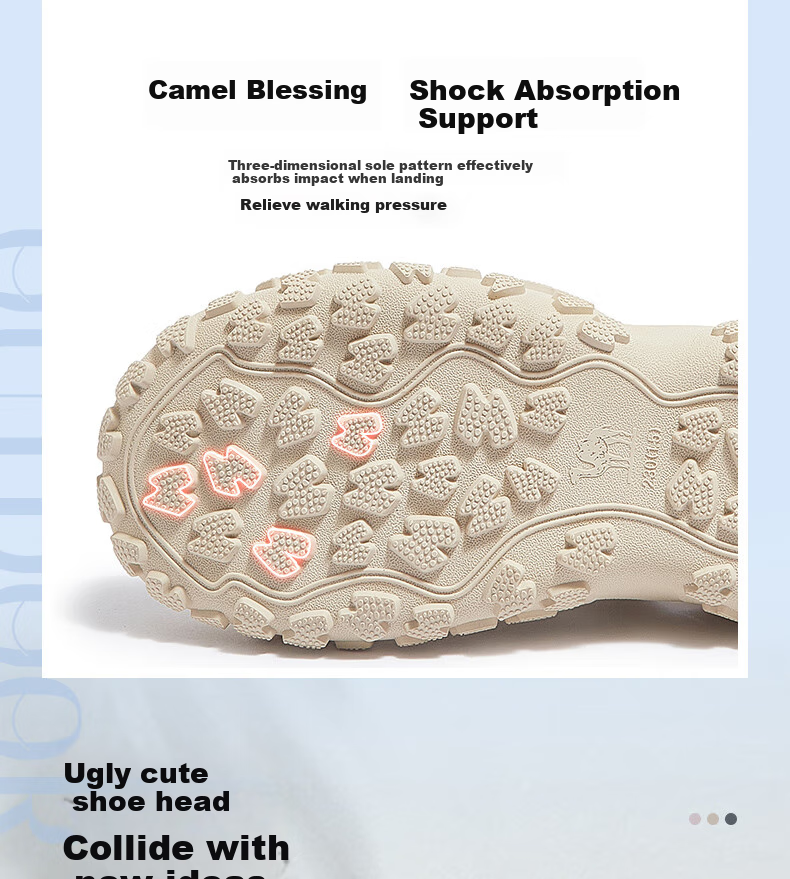 CAMEL Classic Ugly-Cute Shoes for Women, Fashionable Color-Block Outdoor Casual Shoes L24S469647A Beige/Silver/Brown 40 33