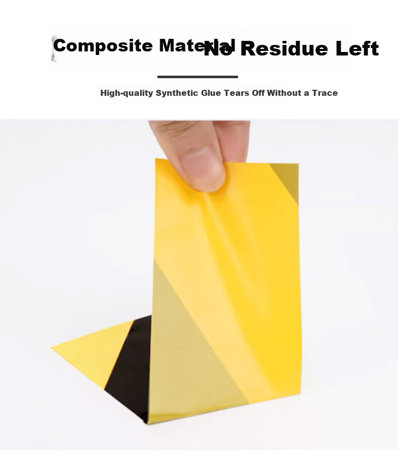 Sitoo Windproof Rice-Shaped Sticker Window, Yellow Safety Warning Tape Floor Marking Zebra Tape Floor Line PVC Caution Line Non-Stick Adhesive 48mm*20m*30 Boxes 3