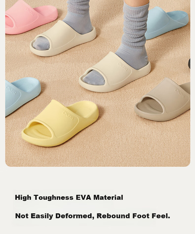 Poxi Starfish Slippers for Women, Simple Indoor Home Bathroom Non-Slip EVA Slippers for Couples, Odor-Free 9