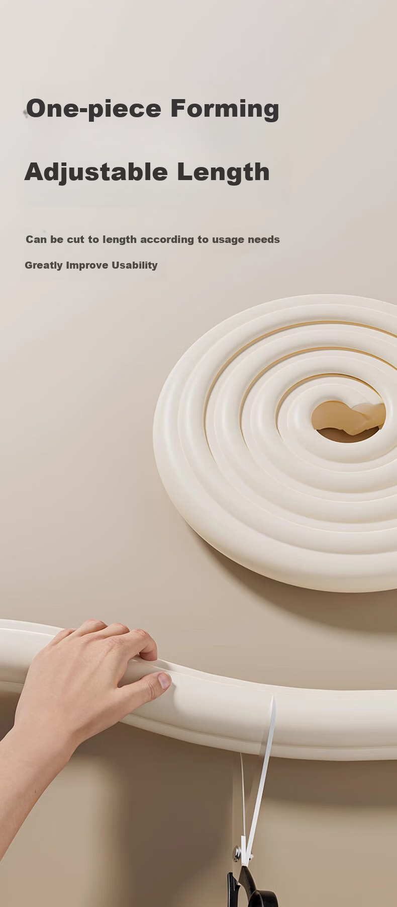 SWEET WAVES Baby Table Corner Guards, Anti-Collision Edge Protectors, Anti-Bump Bumper Strips, Edge Protection Stickers, Thickened Off-White 9