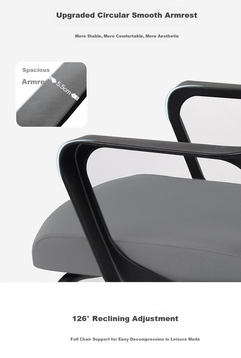 Deli 91103 Simple And Stylish Office Chair, Ergonomic Computer Chair, Home Study Seat, Elegant Gray 6