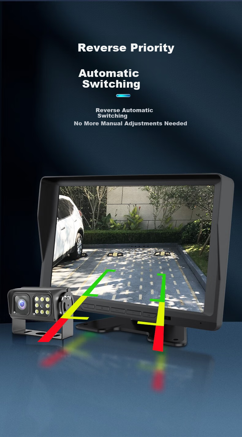 YOELBAER Truck-Specific Reversing Camera, 12V/24V Harvester Cab Display, High-Definition Night Vision, Waterproof Camera 5