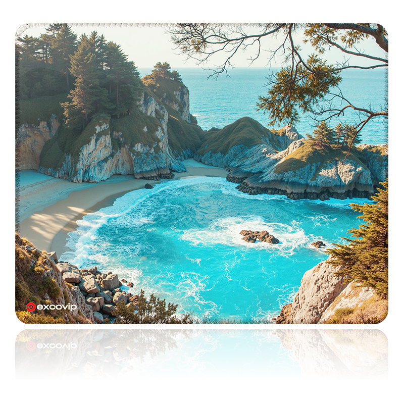 EXCO Blue Sea And Green Mountains Fine Anime Cute Mouse Pad Small Size with Lock Edge Desktop Computer Gaming Laptop Keyboard Medium Cartoon Office Girls Soft Portable 0437