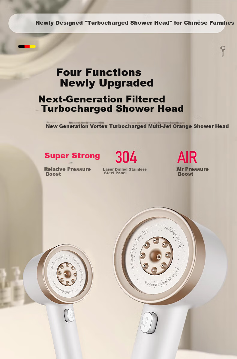 HOMK [Germany] Shower Head LP Series, High-Pressure Filtered Shower, Bathroom Bathing High-Pressure Single-Head Sprayer, LP79 6