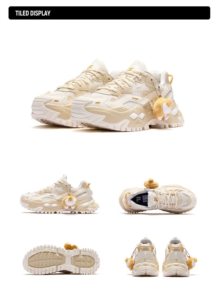 FILA FUSION BIANCO Cute Candy Animal Zoo Platform Casual Dad Sneakers 26