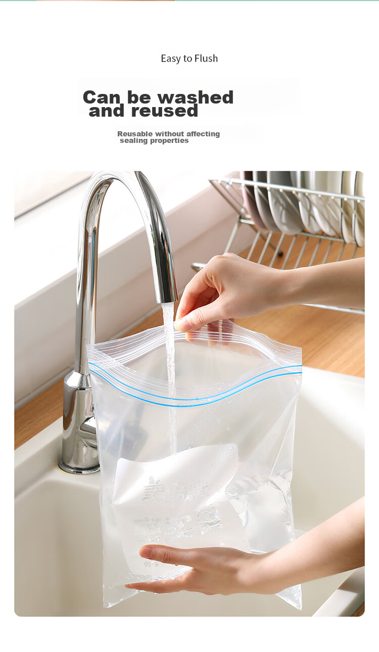 MARYYA Large Standing Sealed Bags, 20 Pieces, Thickened Food-Grade Fresh-Keeping Zipper Lock Self-Sealing Bags for Refrigerator And Kitche 6