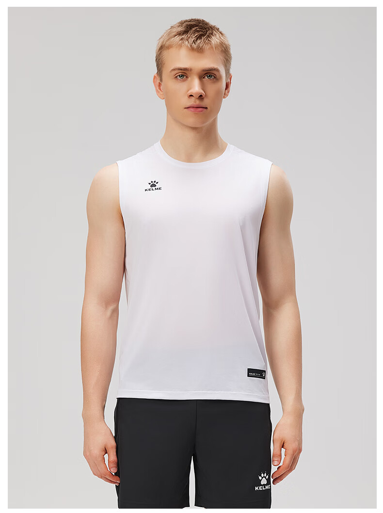 KELME Men's Sports Vest Summer New Basketball Training Running Fitness Sleeveless Quick-Dry T-Shirt Agate Black M 11