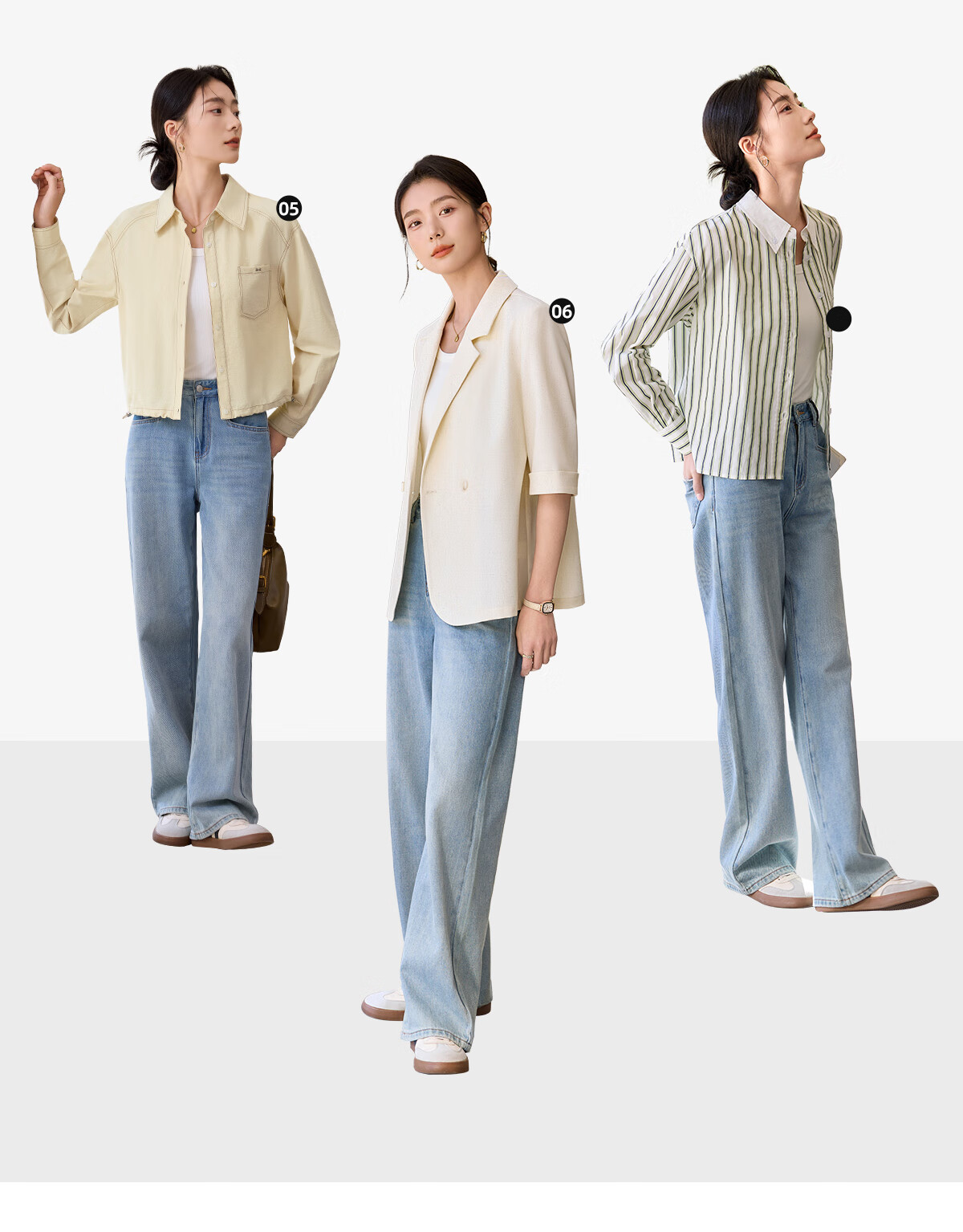 Chushen Spring Autumn Women's Classic Vintage High Waist Straight Loose Slim Casual Denim Jeans S51N057 4