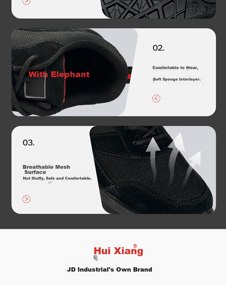 Huixiang JINGDONG Industrial Own Brand Safety Shoes, Suede Multi-Functional Safety Shoes, ESD Anti-Static Anti-Smashing Anti-Puncture 130101, Size 42, CE Certified by EU 9