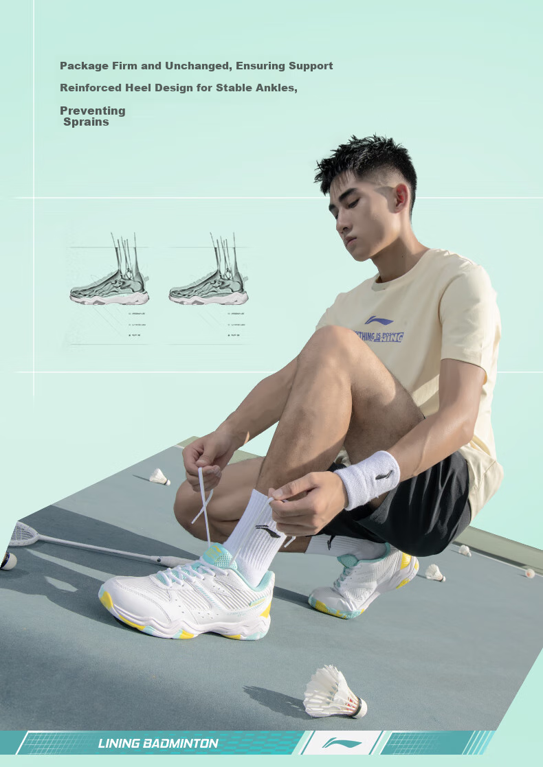 Li-Ning Badminton Shoes, Unisex Longfeng Professional Competition Training Shoes, Sports Shoes, Non-Slip, Wear-Resistant, Breathable And Comfortable, Size 44 11