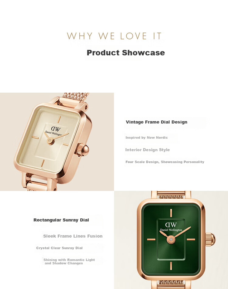 DanielWellington [Same As Masi Chun] DW Women's Watch, Retro Small Sugar Cube Light Luxury, Birthday Gift for Girlfriend, DW651 9