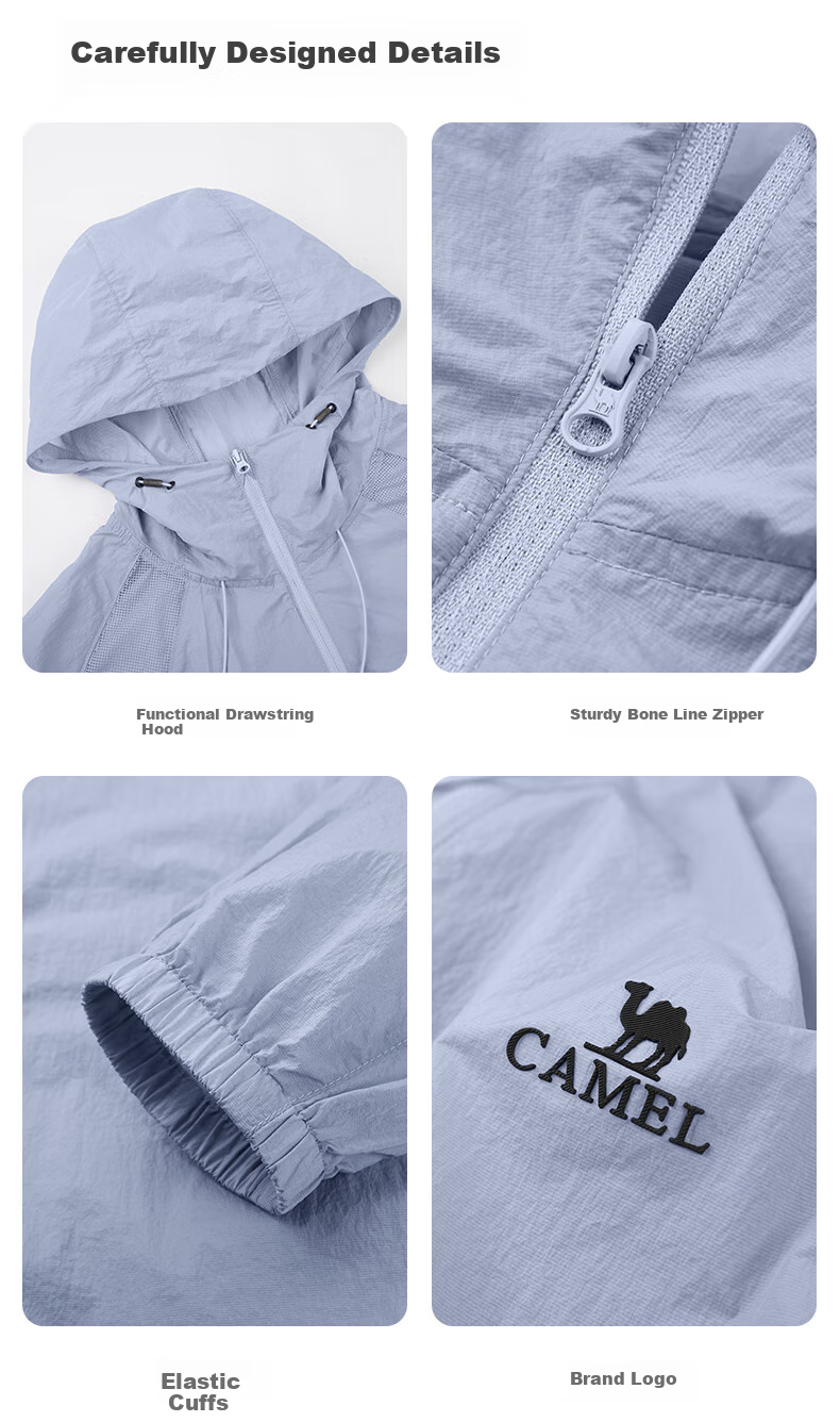 CAMEL [Iceberg] Sun Protection Clothing, UPF50+, UV-Resistant, Breathable Skin Coat, Cool-Touch Sun Protection Garment, Men's Jacket 14