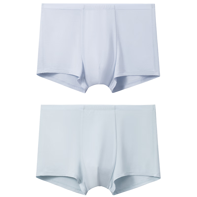 Aimer Kids Tiered Boys' Underwear Stage 3 Youth Modal Antibacterial Mid-Rise Boxer Briefs 2-Pack Misty Blue Size 165