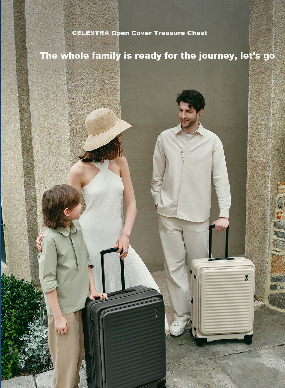 Echolac Front-Opening Luggage with Expandable Handle, High-Quality TSA Travel Suitcase PC183F 24-Inch Milk Tea Gray 1