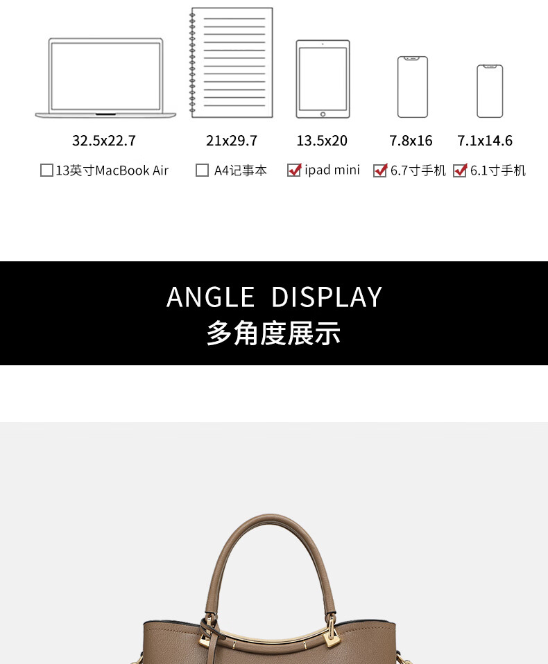 C.BANNER Leather Handbag, Women's Bag, Tote Bag, Large Capacity, Shoulder Crossbody, High-End Birthday Mother's Day Gift, Practical Present for Mom 6