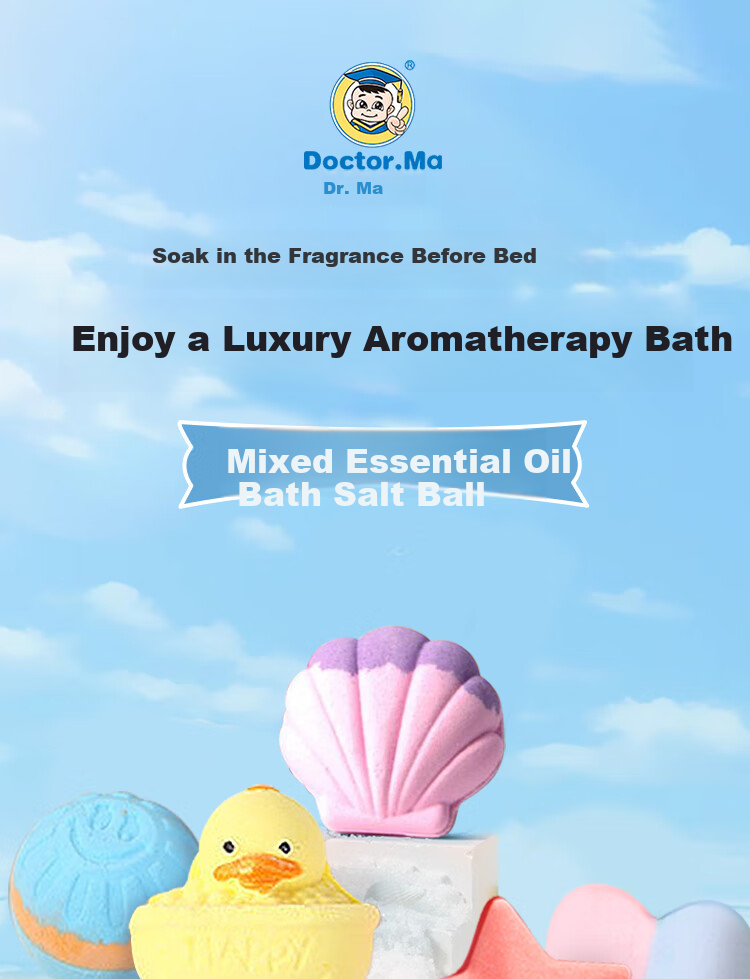 DOCTOR MA Children's Bath Bombs, Baby Bath Balls, Bubble Bath, Multi-Bubble Baby Bath Salt Balls, Pack of 6 1