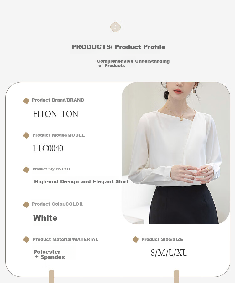 FitonTon Women's Shirt, Autumn And Winter Design, Niche Versatile Blouse, Stylish And Mature Satin Top, Professional Puff Long-Sleeve Blouse 7