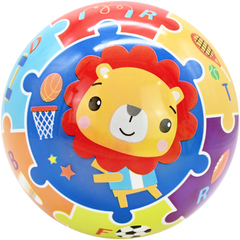 Fisher-Price Children's Toy Ball, Baby Cartoon Small Rubber Ball, Patting Ball, Colorful Printed Ball, 15cm Puzzle, Birthday Gift Present