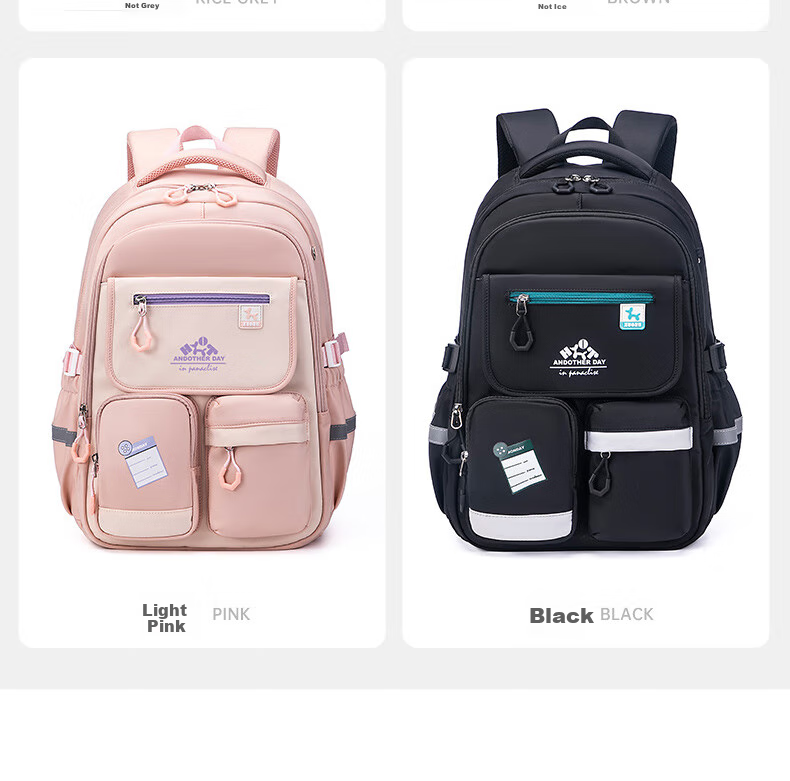 ZUONU Middle School Backpack for Girls And Boys, Lightweight Spine Protection High School Backpack with Large Capacity, Wear-Resistant And Tear-Resistant Travel Backpack Rice Dumpling Color 23