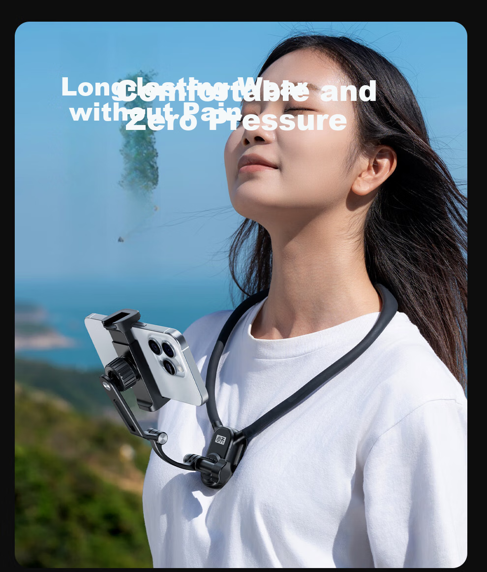 Xiaotian Neck Strap Phone Holder, First-Person Perspective Shooting Device, Chest-Mounted Wearable Anti-Shake Live Streaming Device, Outdoor Fishing Cycling Gadget, Compatible with Android And Apple 12