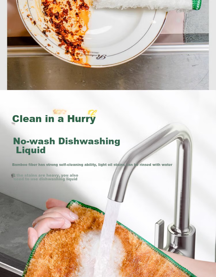 CHUSHE Lazy Cleaning Cloth, 25*25cm, 20 Sheets, Tear-Off Kitchen Dry And Wet Disposable Dish Towel, Extra Large And Thick, Oil-Absorbing 3