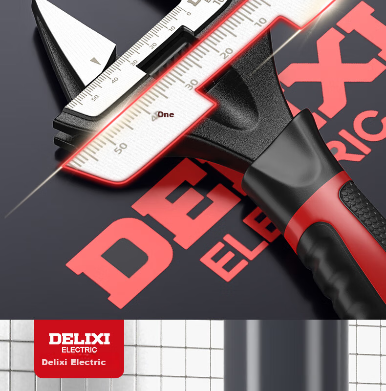 DELIXI ELECTRIC Adjustable Wrench, Multifunctional Plumbing Wrench, Wide-Mouth Adjustable Spanner, Pipe Wrench Dual-Use 12-Inch 7