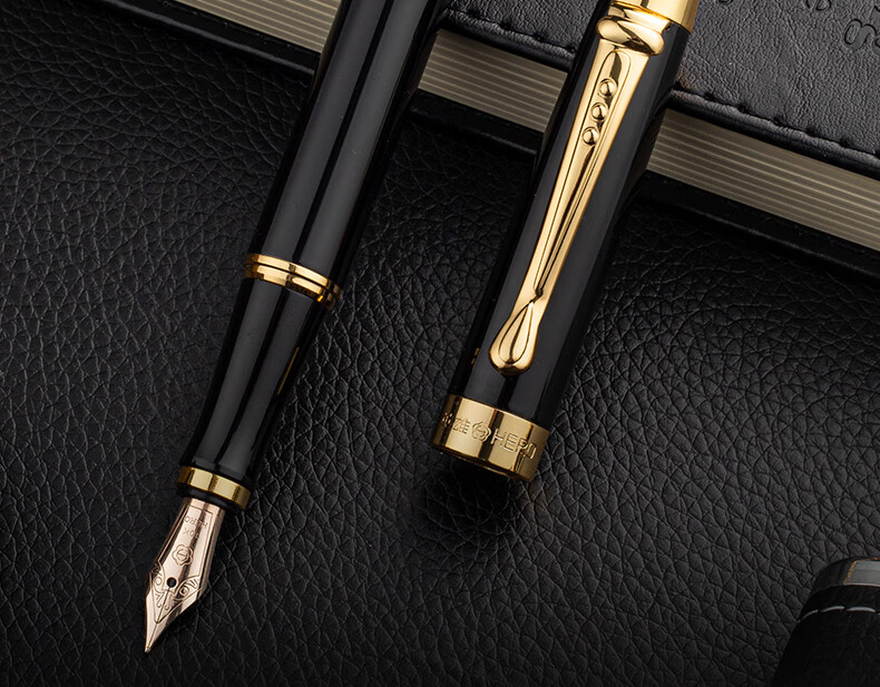 HERO Fountain Pen Gift Box Shaohua Series High-End Adult Calligraphy Business Signature Pen for Men, Boys' Birthday Gift Ink Set Gold 10K 1