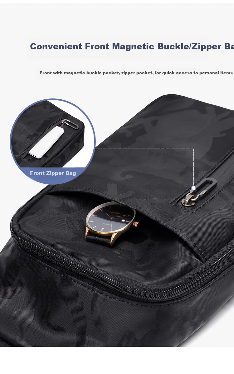 POLO Chest Bag for Men, Camouflage Crossbody Bag, Lightweight IPad Bag, Sports Messenger Bag, Commuter Phone Bag, Casual Shoulder Bag 6