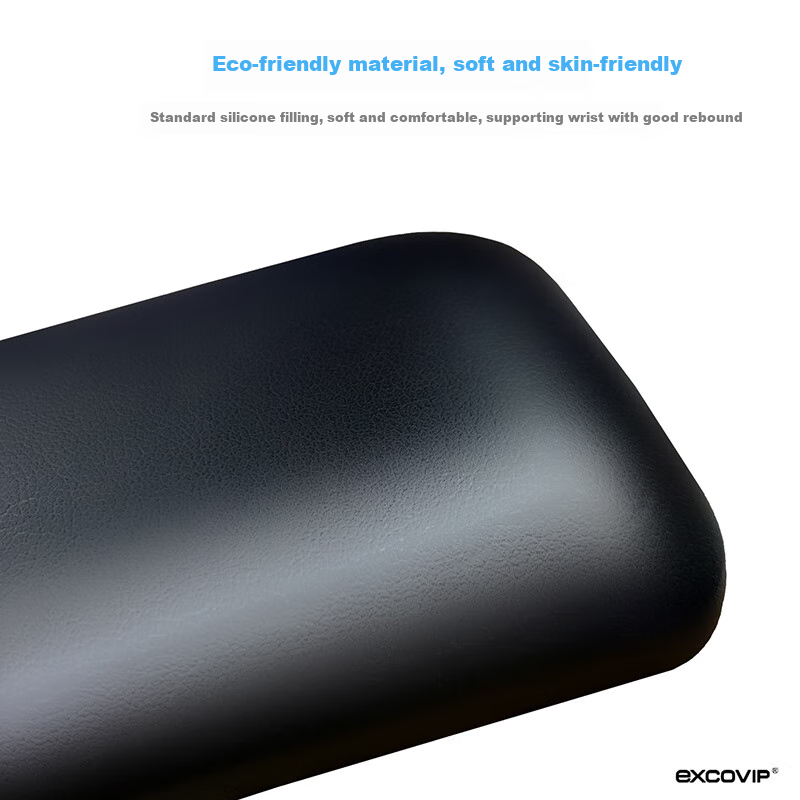 EXCO Leather 104-Key Keyboard Wrist Rest, Ergonomic Wrist Support, Keyboard Pad, Wrist Cushion, Mouse Pad Wrist Protector, Silicone Leather Palm Rest Keyboard Hand Pillow, Black 6098 3