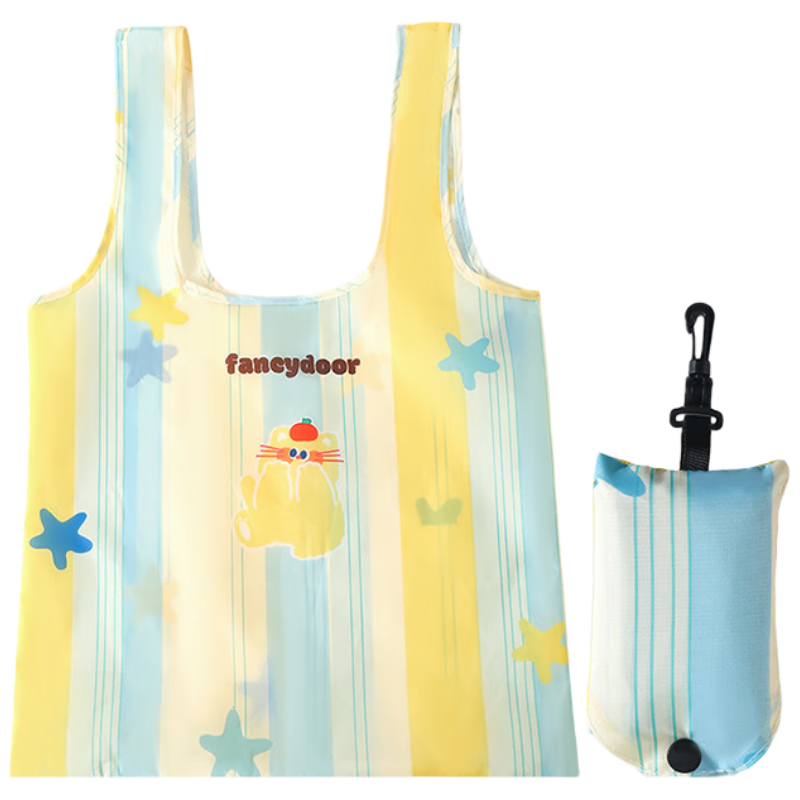 Fanyejia Ins-Style Shopping Bag, Large Capacity, Foldable Handbag, Eco-Friendly Bag, Waterproof, Portable, Supermarket Grocery Storage Bag
