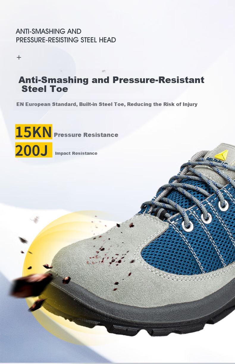 DELTA PLUS Rainbow Breathable Safety Shoes for Men, Steel Toe Cap Anti-Smashing Anti-Puncture Anti-Static Work Boots 301232 Black-Gray Size 43 3