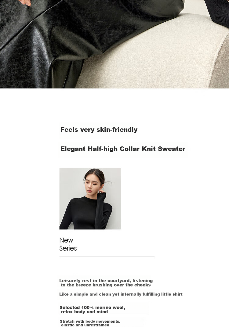 Sentubila Autumn Base Layer Simple Elegant Knit Sweater for Women, Stylish And Youthful Top 1