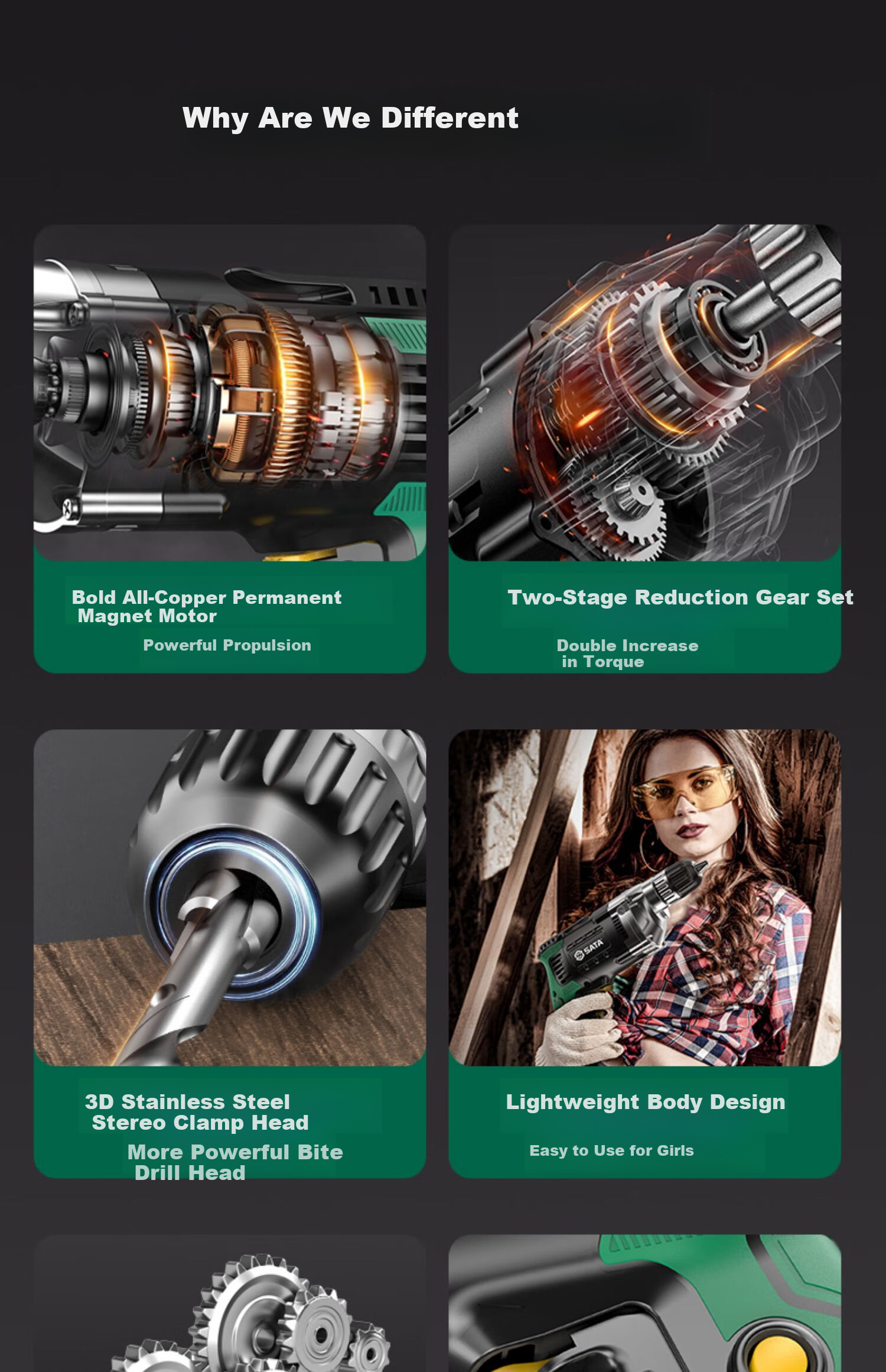Shida (SATA) Household Electric Drill, Multi-Functional High-Power AC Pistol Drill D05701 Standard 2
