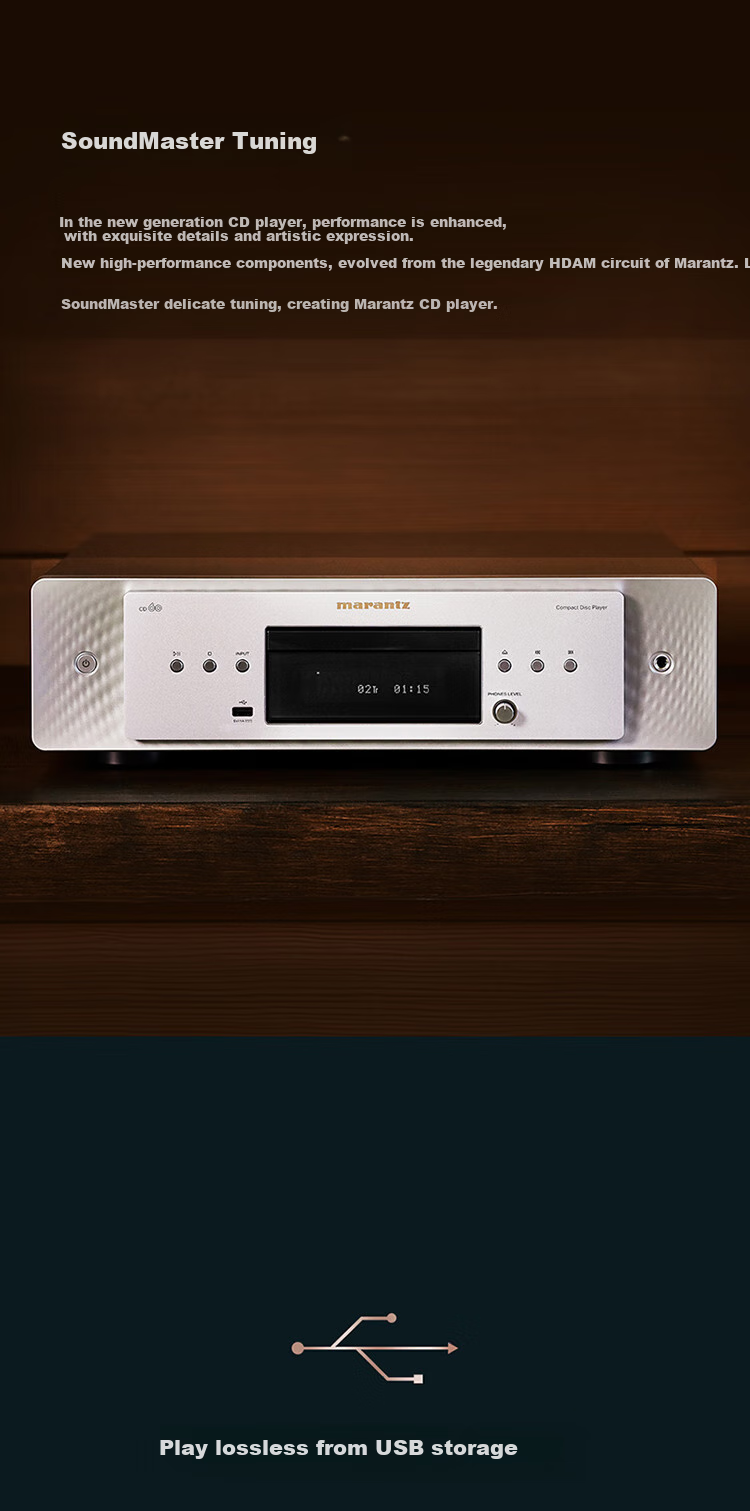 MARANTZ MODEL50/K1SG Home Theater HiFi Amplifier High-Fidelity Audiophile Sound System Pure Analog Stereo Amplifier A/B Class Amplifier Silver Gold Color 3